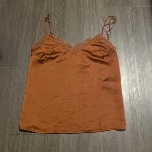 Abercrombie Rust Lace and Silk Tank Top